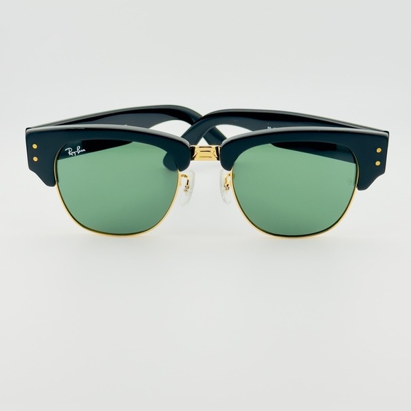 Ray-Ban Mega ClubMaster Sunglasses RB0316S Polished Black Frame Green Lenses main image 4